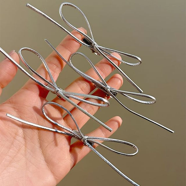 Hair Metallic Clip Bow Set FashionChic