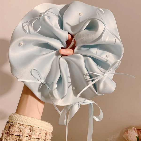 Satin Scrunchie Plain Bow FashionChic
