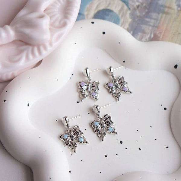 / Earring Clip-On Drop Butterfly FashionChic