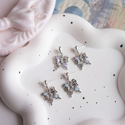 / Earring Clip-On Drop Butterfly FashionChic