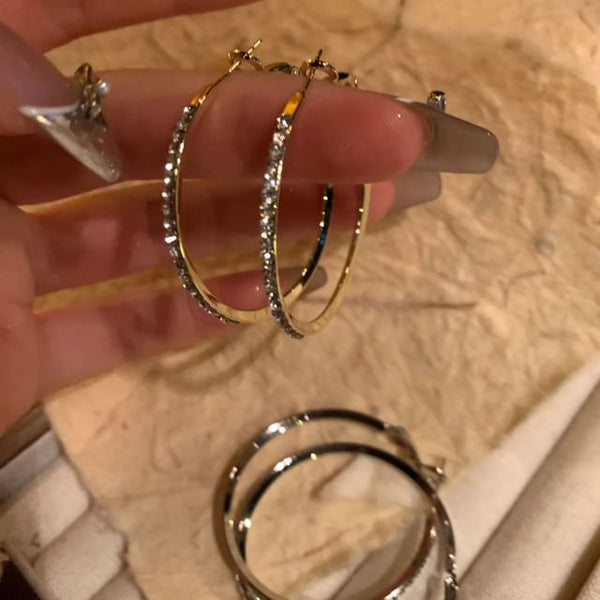 Hoop Earring Rhinestone FashionChic