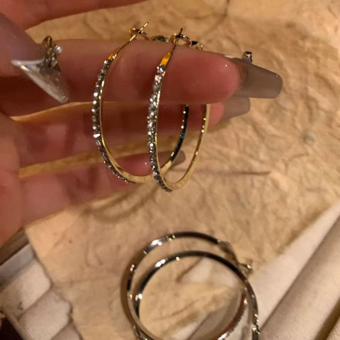 Hoop Earring Rhinestone FashionChic