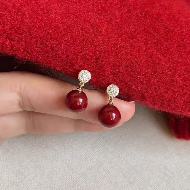 Alloy Earring Rhinestone Drop Bead FashionChic