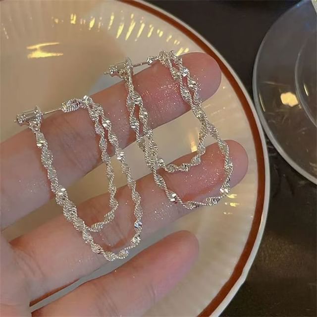 Layered Earring Helical Alloy Hoop FashionChic