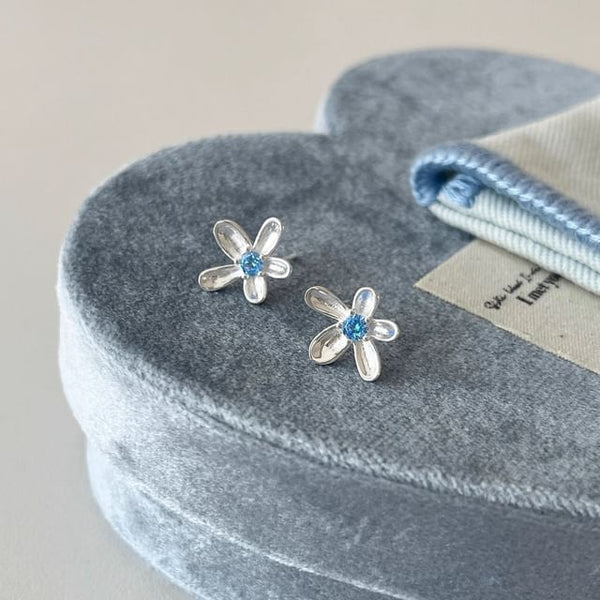 Earring Alloy Floral Stud Rhinestone FashionChic