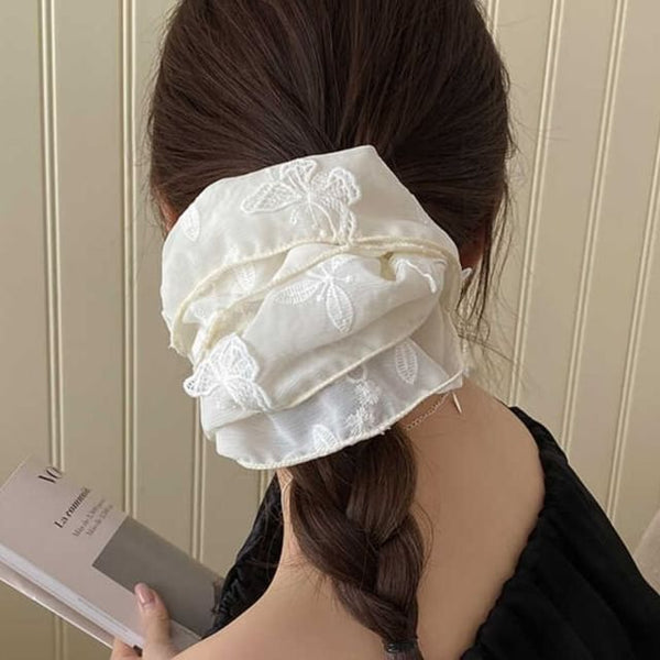 Scrunchie Butterfly Embroidered FashionChic