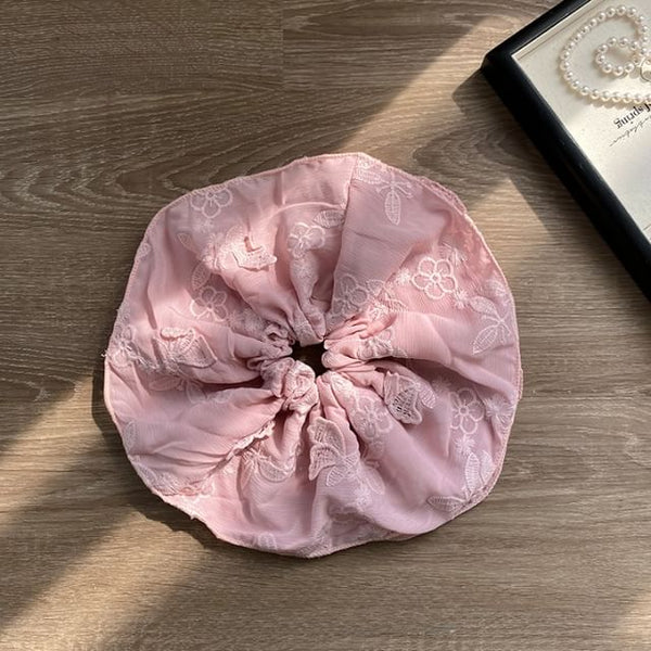 Scrunchie Butterfly Embroidered FashionChic