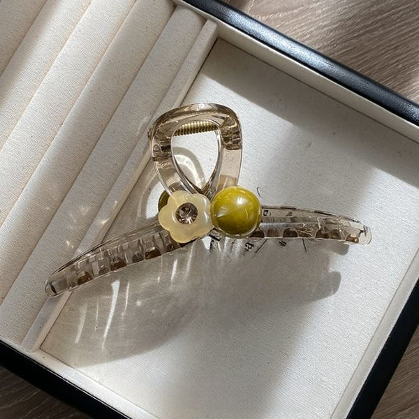 Faux Hair Acrylic Claw Flower Pearl FashionChic