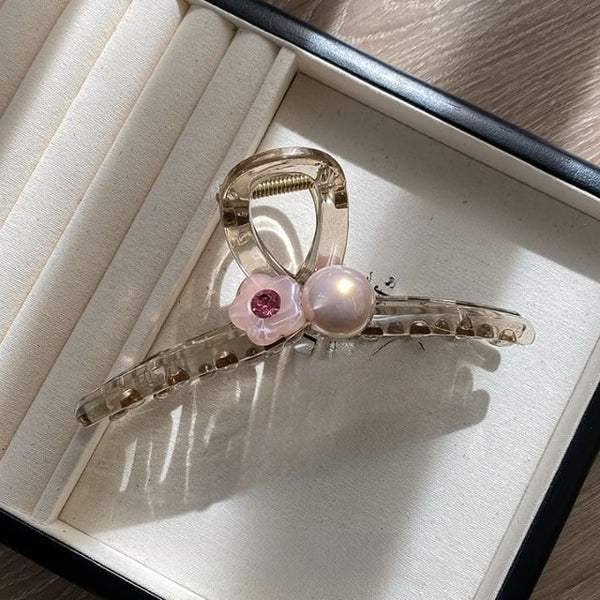 Faux Hair Acrylic Claw Flower Pearl FashionChic
