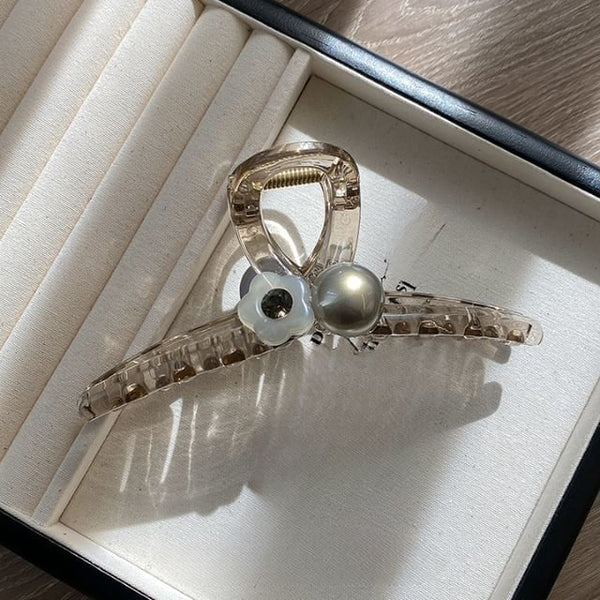 Faux Hair Acrylic Claw Flower Pearl FashionChic