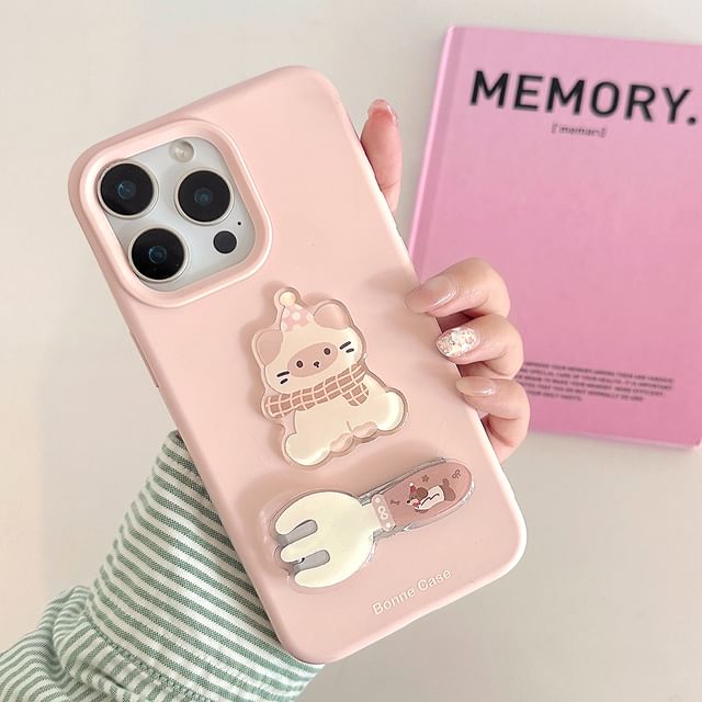 / Set Phone Cat Fork Stand Case FashionChic