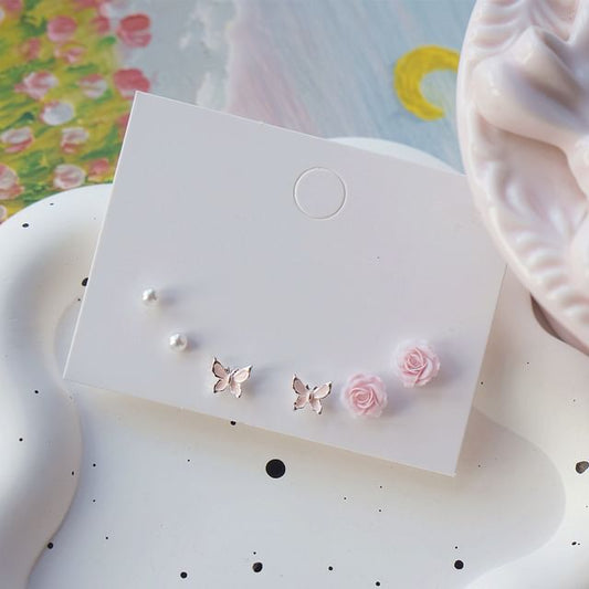 925 Sterling Stud of Set Silver Earring 6: FashionChic