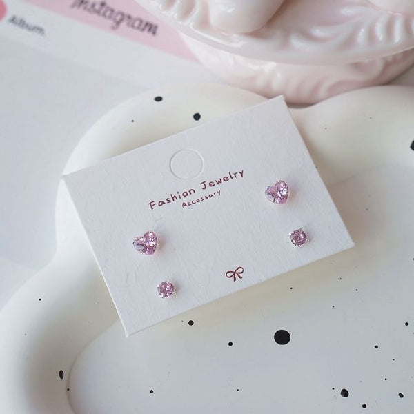 925 Stud Sterling of Silver Set Earring 4: CZ FashionChic