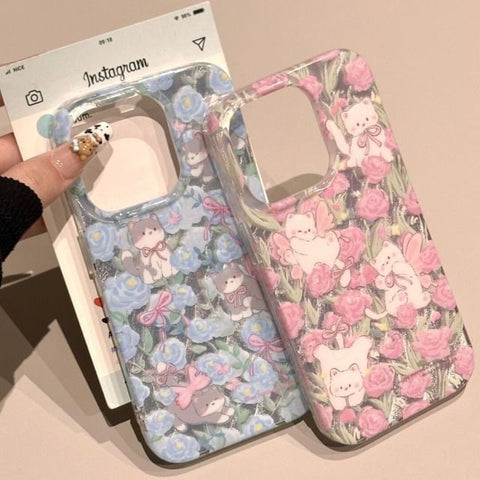 Floral Case Cat Phone FashionChic