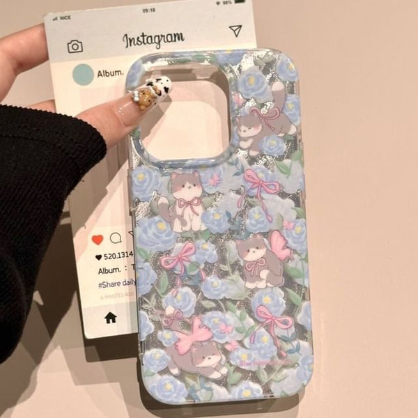 Floral Case Cat Phone FashionChic