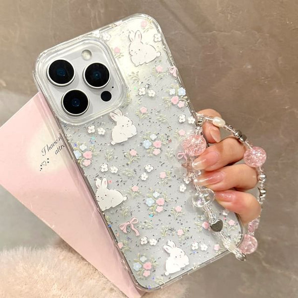 Strap Rabbit Phone / Print Bead Case Set FashionChic