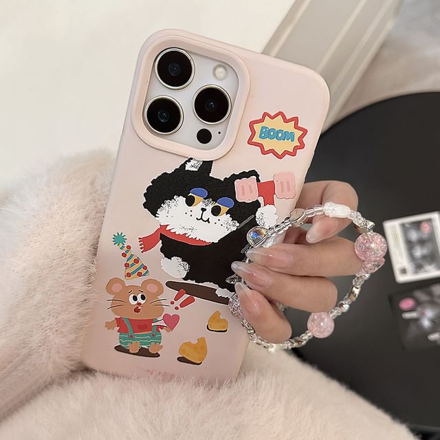Cartoon Bead Strap Set Print Phone Case / FashionChic