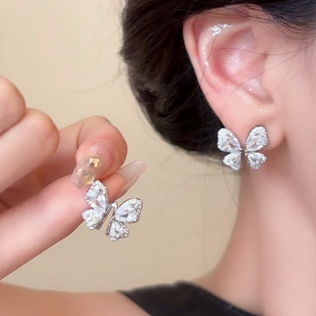 Stud Earring Butterfly Rhinestone FashionChic
