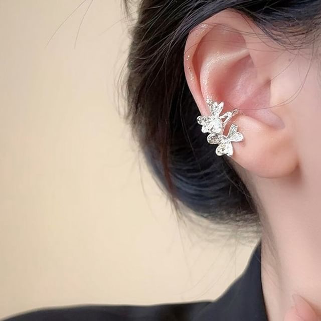 Rhinestone Leaf Cuff Ear FashionChic