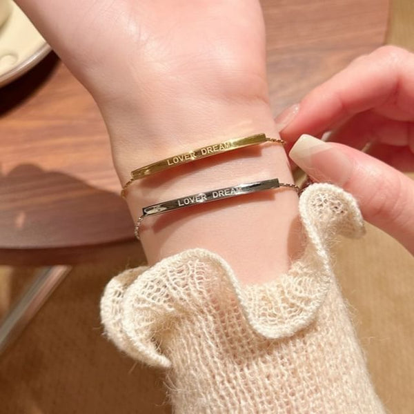 Metal Bracelet Lettering FashionChic