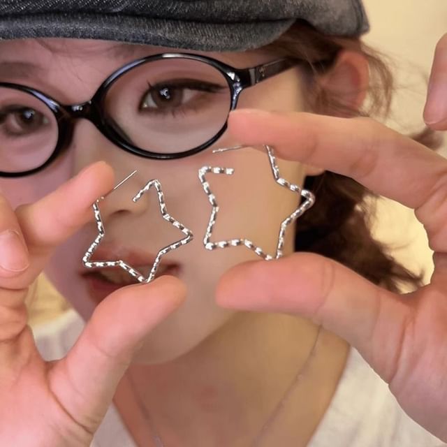 Earring Hoop Star Alloy FashionChic