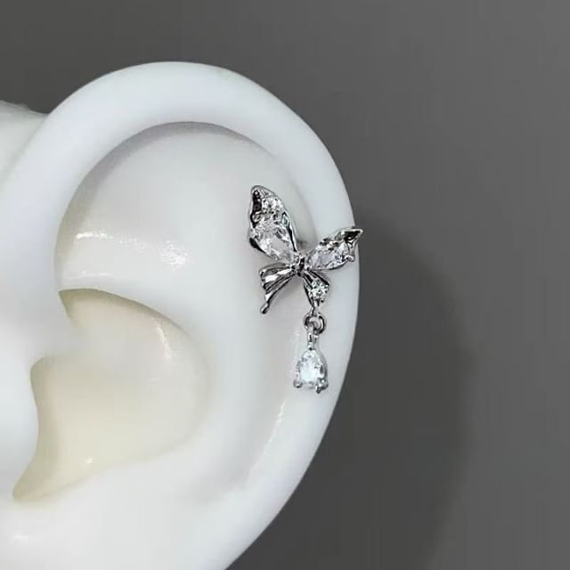 Butterfly Earring Rhinestone Drop Alloy FashionChic