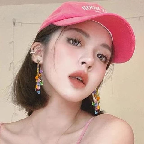 Safety Pearl Pin Chandelier Alloy Faux Star Earring FashionChic