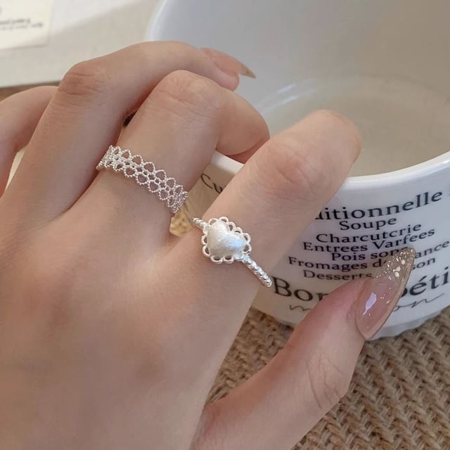 Heart 2: Cutout Set Ring + Alloy of Open FashionChic