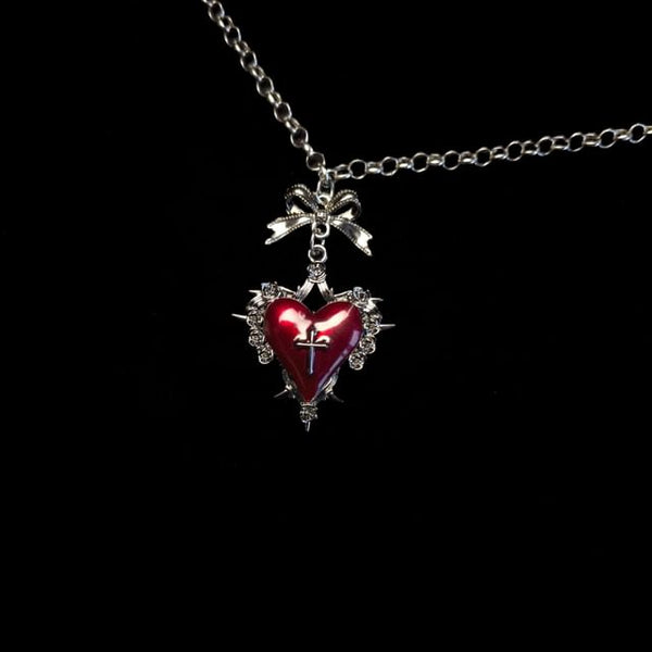Alloy Necklace Pendant Heart Cross FashionChic