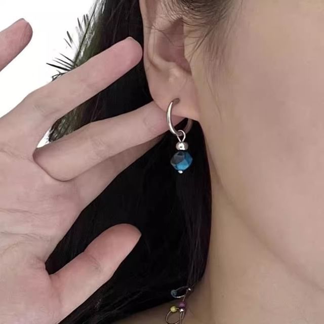 Faux Alloy Drop Gemstone Earring FashionChic