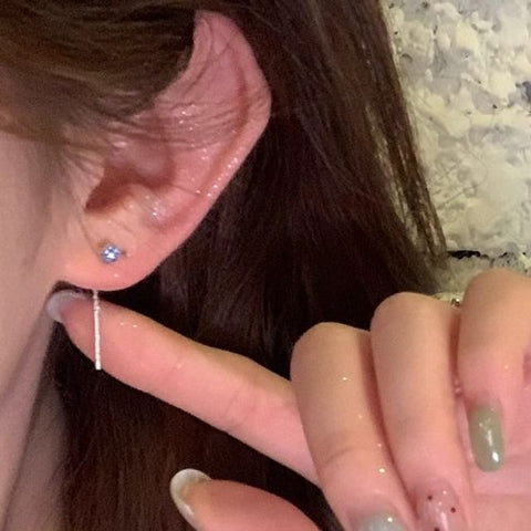 Earring Rhinestone Threader Flower FashionChic