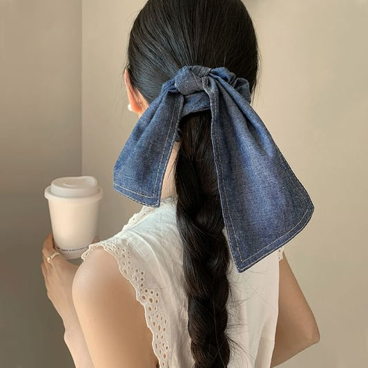 Bow Scrunchie Denim FashionChic