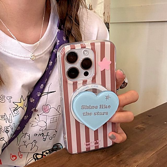 MagSafe) with Phone Star Case Striped Magnetic (Compatible FashionChic