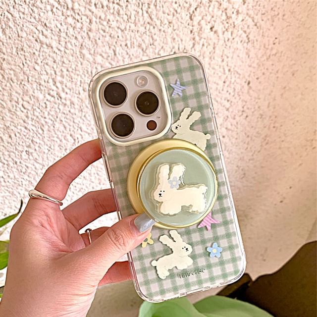 Phone Case Plaid Rabbit FashionChic