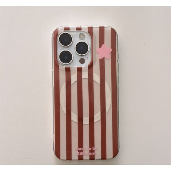MagSafe) with Phone Star Case Striped Magnetic (Compatible FashionChic