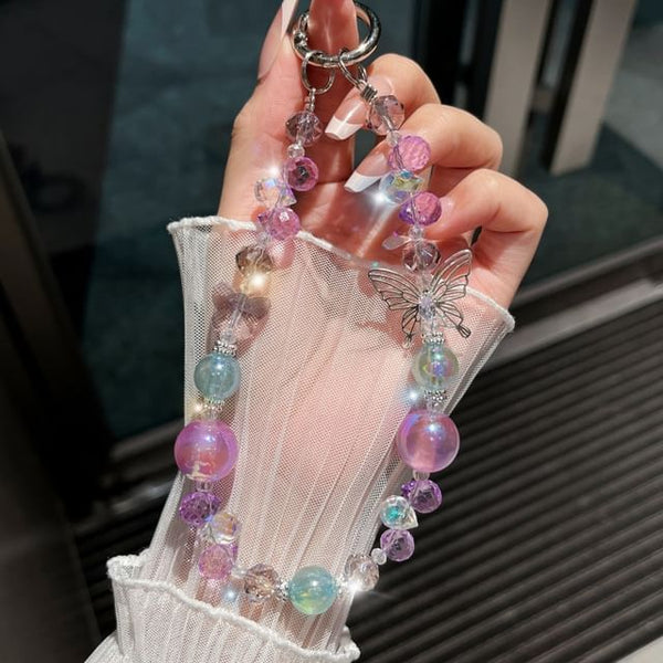 Strap Wrist Phone Beaded Butterfly Crystal Faux FashionChic