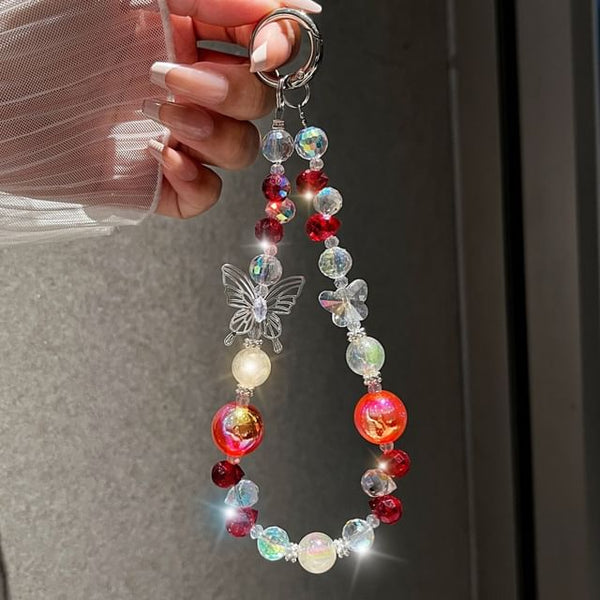 Strap Wrist Phone Beaded Butterfly Crystal Faux FashionChic