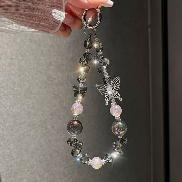 Strap Wrist Phone Beaded Butterfly Crystal Faux FashionChic