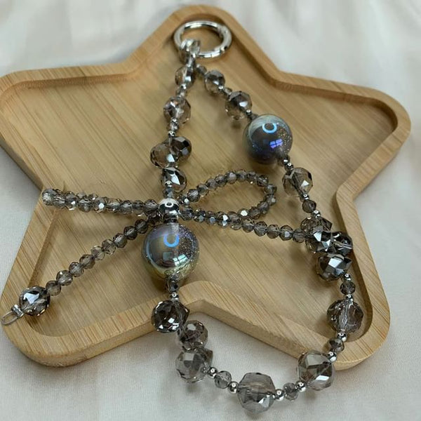 Beaded Phone Strap Crystal Bow Wrist Faux FashionChic