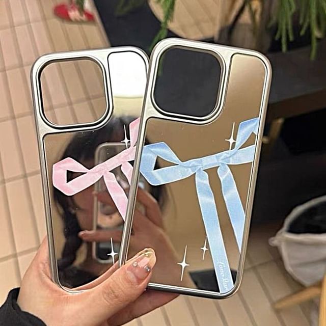 Case Mirror Print Phone Ribbon FashionChic
