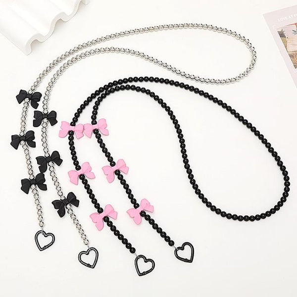 Bead Bow Lanyard Phone FashionChic