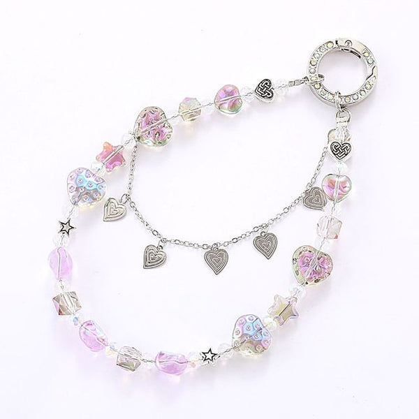 Faux Phone Crystal Heart Strap FashionChic