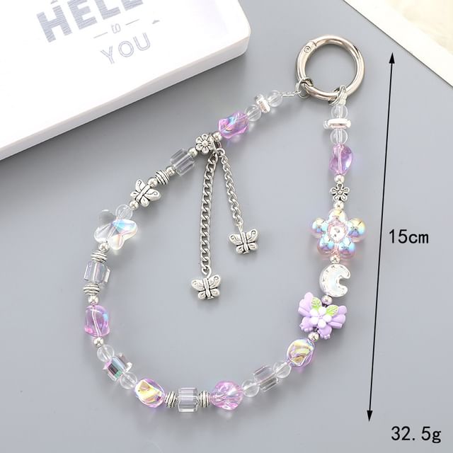Cartoon Phone Bear Faux Crystal / Strap Floral FashionChic