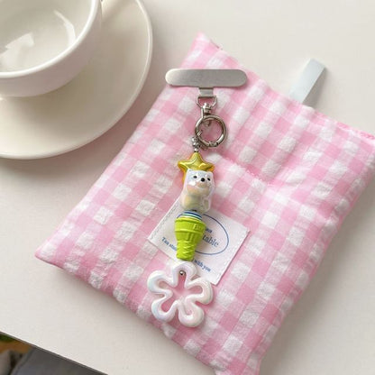 Cream Charm Phone Designs) Ice Lanyard Pad Floral (Various with FashionChic