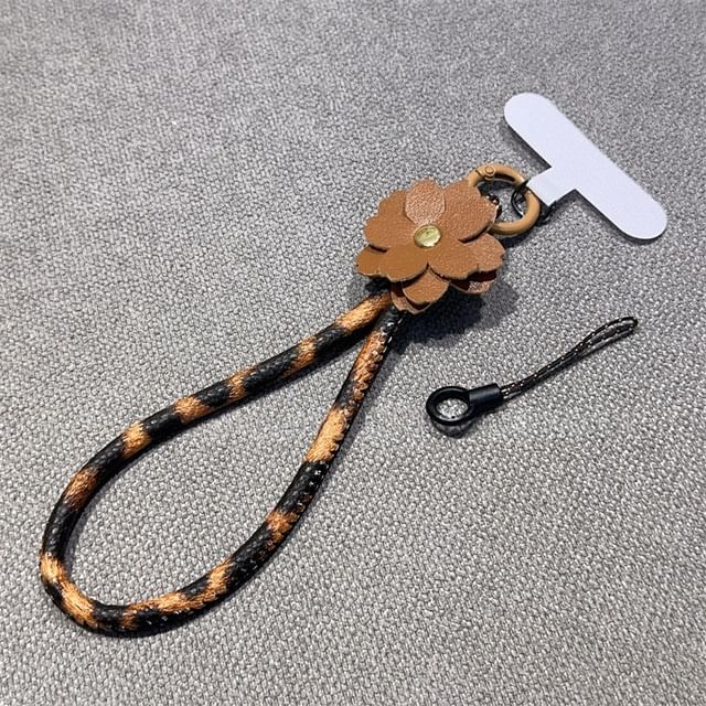 Phone with and Pad Lanyard Strap Floral Leather Faux FashionChic
