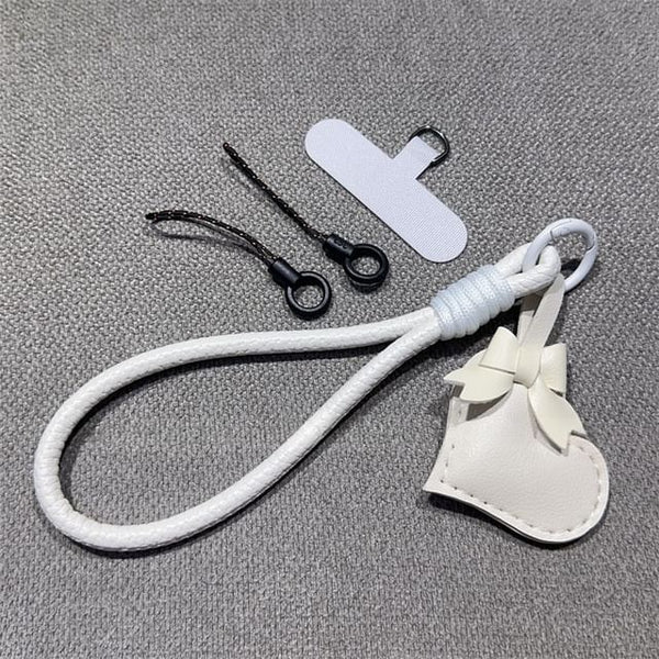 Leather with Faux and Bear Pad Phone Lanyard Strap FashionChic