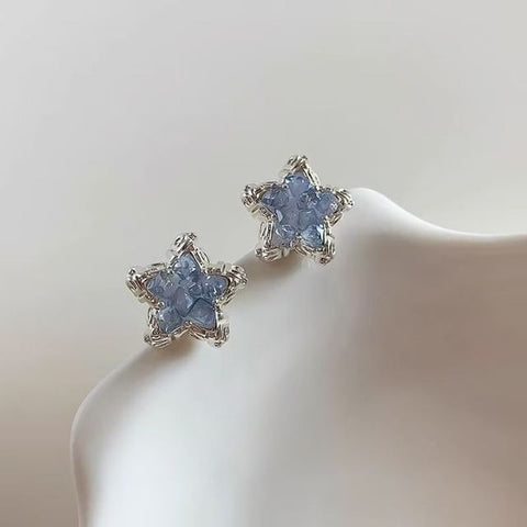 Stud Earring Crystal Star Alloy Faux FashionChic
