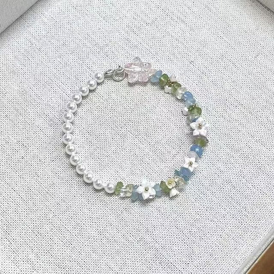 Bracelet Floral Star Faux Pearl FashionChic