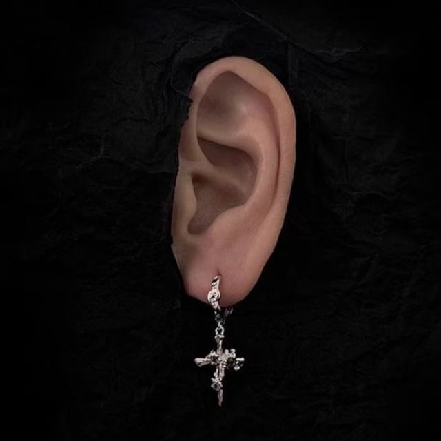 Alloy Cross Drop Earring FashionChic