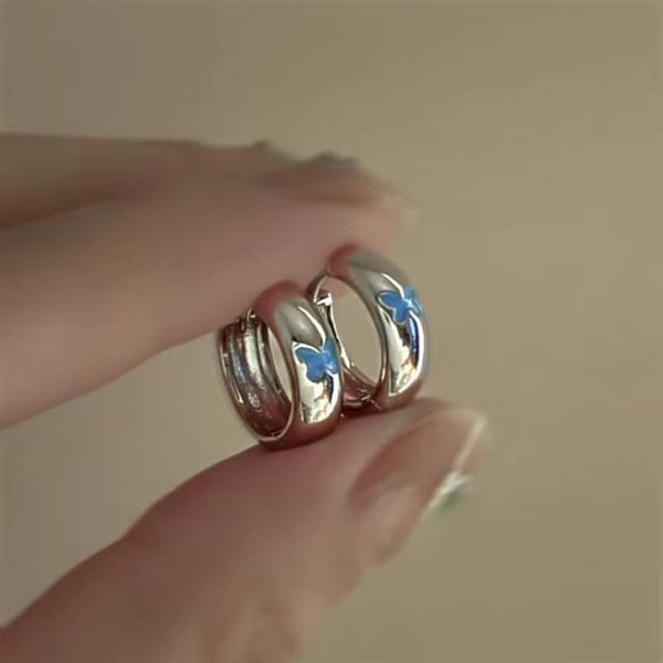 Butterfly Alloy Earring Glaze Huggie FashionChic